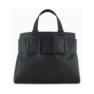 Armani Exchange Borsa Susy Small Bag in ecopelle nera, elegante e pratica con chiusura a calamita