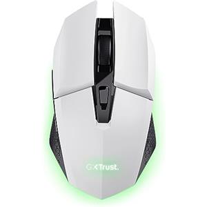 Trust Gaming GXTrust 1108W Vylax Mouse Gaming Wireless Ricaricabile, 80 Ore di Autonomia, 800-4800 DPI, Illuminazione LED, Ricevitore USB Riponibile, 6 Pulsanti, Mouse Senza Fili RGB per Computer Laptop, Bianco