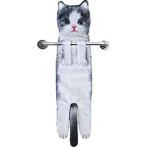 AGRIMONY Regali Divertenti Gatto Asciugamani,Natale Decorazioni Asciugamano Cucina Bagno,Gatti Gadget Utili Originali,Idee Regalo Oggetti per La Casa Nuova,Regalo Compleanno per Donna Mamma Amanti dei Gatti
