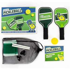 Gift Republic Set da tavolo Pickleball - Mini campo da pickleball da tavolo con 2 pagaie, 1 palla e rete, divertente gioco da tavolo portatile per bambini e adulti, idea per casa o ufficio
