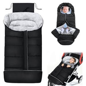 SUNOYA Coprigambe per passeggino, invernale, con cappuccio e cerniera, universale, per autunno e inverno, impermeabile e caldo