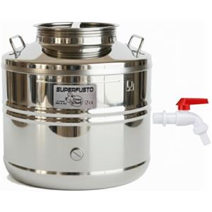 Orso Chef Fusto Inox 30 Litri per Olio e Vino - Extra Strong SALDATO Non Perdite in Acciaio con Rubinetto | Bidone Tanica Barile per Olio d'Oliva, Vino, Liquidi Alimentari
