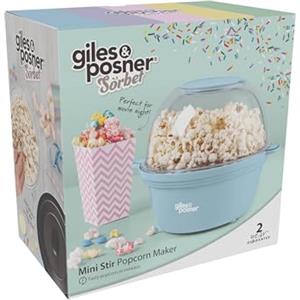 Giles & Posner Mini Popcorn Maker Machine - Piastra Antiaderente per Mais, Macchina per Popcorn ad Aria Calda, Mescolamento Elettrico Automatico, Manici a Freddo al Tatto, Snack Salutare Senza Grassi