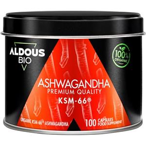 Aldous Bio Ashwagandha KSM-66® BIO 600mg - Per 100 Giorni - Alta Potenza - Ashwagandha Capsule Bio Pura e Certificata - Integratore Cortisolo, Stress, Sonno, Energia - Ginseng Indiano - Integratore Benessere