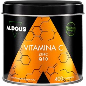 Aldous Bio Vitamina C + Zinco + Q10-400 Compresse (Scorta per +1 Anno) - Vitamina C Alto Dosaggio - 100% Naturale - Integratori Stanchezza, Integratore Difese Immunitarie - ALDOUS