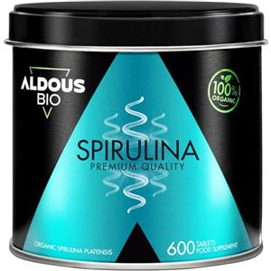 Aldous Bio Spirulina Bio - 600 Compresse - Alto Dossagio 3000mg per +3 Mesi - Alga Spirulina Bio Pura 100% Naturale - Ricca di Ficocianina, Proteine, Vitamine e Minerali - Detox, Difese Immunitarie - ALDOUS