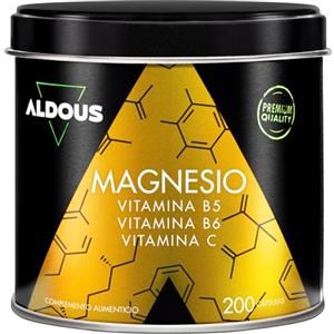 Aldous Bio Magnesio Citrato 1500 mg - 450 mg Magnesio Puro - Integratore Completo - 200 Capsule - Vitamina C, B6, B5 Alto Dosaggio - Integratore Stanchezza - Articolazioni e Muscoli - ALDOUS