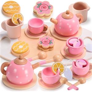 Geebiiny Regalo Bambina 4-8 Anni Giochi Legno Cucina Bambini Pentolini Accessori Cucina