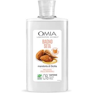 Omia Bagno Seta Erboristico Olio di Mandorla di Sicilia, Bagnoschiuma Ottimo per Pelli Delicate, Secche e Stressate, Azione Idratante, Dona Luminosità ed Elasticità, Dermatologicamente Testato, 400 ml