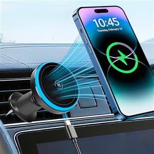 ECHOBUY 15W Caricatore Wireless Auto Ricarica Rapida Wireless Supporto Auto Forte Dissipazione del Calore Accessori per Bocchette Dell'auto con i-Phone Serie 12/13/14/15/16