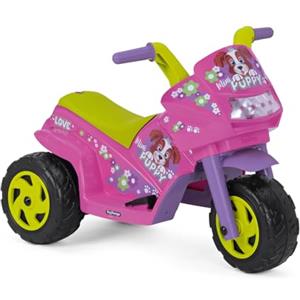 Peg Perego Mini Puppy Moto Elettrica Cavalcabile per Bambini da 1 Anno, Batteria Ricaricabile da 6V, Fari LED, Clacson e Musica, Velocità 4k/h, Due Ruote Motrici con Battistrada Tassellato