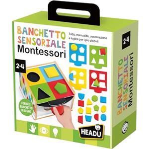 HEADU - Banchetto Sensoriale Montessori New - Tatto, Manualità, Osservazione e Logica per i più Piccoli | Nuova Versione, Gioco Educativo per Bambini 2 3 4 Anni, attività Didattiche per Bambini