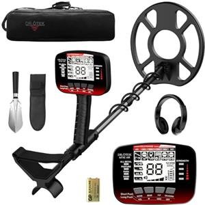 DR.ÖTEK Metal Detector Professionali per Adulti e Bambini, Impermeabile per Oro con Pinpoint e Terreno, Abbinamento Rapido, 6 Modalità, Alta Precisione, Leggero e Facile da Usare,Rosso