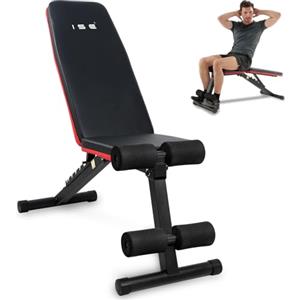 ISE Panca Palestra Pieghevole, Panca Multifunzione Palestra Casa Inclinabile/Multifunzione, Panca Piana Regolabile Addominali con Schienale Regolabile in 7 Angolo, per Allenamento Casa, Salvaspazio