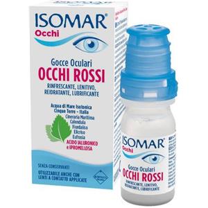 Isomar Occhi Rossi Gocce Oculari Acido Ialuronico 0,20% 10 ml - Sollievo per Arrossamento e Irritazione Oculare
