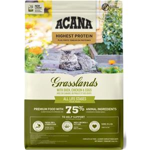 Acana Grasslands 340 gr - Alimento secco per gatti con 70% carne fresca e pesce, senza cereali