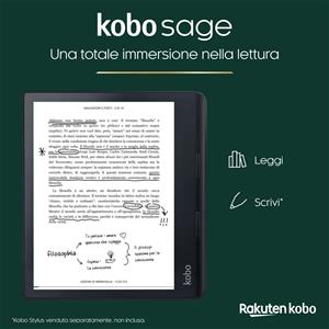 Rakuten Kobo Lettore eBook Rakuten Kobo Sage lettore e-book Touch screen 32 GB Wi-Fi Nero [N778-KU-BK-K-EP]