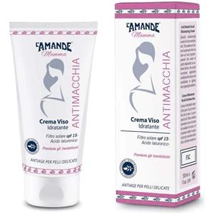 L'AMANDE Crema Viso Antimacchia Mamma - Idratante con Vitamina E, Acido Ialuronico e SPF 20, 50 ml