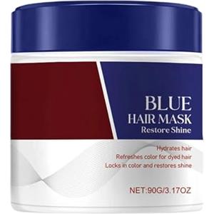 Uoqpty Maschera Colorante Blue Hair, Trattamento Balsamo Profondo Idratante, Ripristina E Valorizza I Toni Blu Per Capelli Colorati, Rinfresca Colore E T-onos