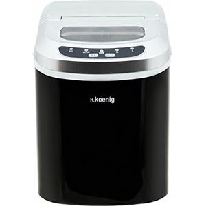 h.koenig Koenig Macchina per il Ghiaccio KB12,12kg in 24h, Pronto in 13minuti,2 Misure Cubetti,Silenzioso,Compatto,Senza impianto idraulico,Inox,100W