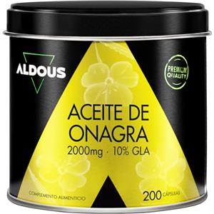 Aldous Bio Olio di Enotera 2000mg - 200 Perle con Omega 6, 10% GLA - Evening Primrose Oil Spremuto a Freddo - Integratore Menopausa - Per Sindrome Premestruale, Antiossidante - Vegano, Senza Additivi - ALDOUS