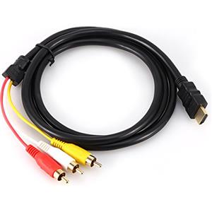 LetCart Cavo HDMI Maschio a 3 RCA Cavo Audio Video Adattatore AV Codice Estensione RCA Adattatore HDMI per PC, Laptop, TV, STB, VHS, Videocamera VCR, Dvd, Lungo 1,5 M/5 Piedi