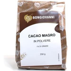 BONGIOVANNI FARINE E BONTA' NATURALI Cacao Magro In Polvere 1% Di Grassi, 250 Grammo