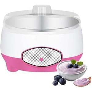Generico 2025 New Yogurtiera da 1,2 l, macchina compatta per yogurt con riscaldamento efficiente e uniforme, macchina per yogurt e nattos fai da te con rivestimento in acciaio inox (rosa)