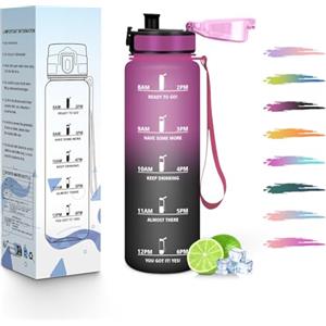 HoneyHolly Borraccia, 500ML A prova di perdite Borraccia Motivazionale, Riutilizzabile Borracce Bambini, Semplice e Portatile, Bottiglia Acqua per Corsa, Bicicletta, Lavoro, Scuola, Water Bottle