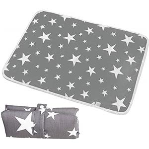 N\A Fasciatoio portatile pieghevole, 35 x 60 cm, impermeabile, da viaggio, per casa, viaggi e esterni (stelle grigie)