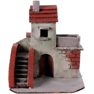 Holyart Casa Sughero presepe Napoletano terrazzo 15x15x10 per Statue 4 cm