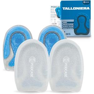 Podcase - Set Di 4 Talloniere In Silicone Plantare Ortopedico Per Correggere Fascite Plantare E Spina Calcaneare - Solette Gel Unisex Per Tallonite E Spina Calcaneare (Grigio, L(41-47))