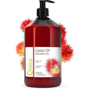 Oïléna Olio de Ricino, Spremuto a Freddo, 100% Naturale, Occhiaie, Capelli Secchi, Cuticole, Viso, Corpo, Acceleratore di Crescita, Ciglia, Unghie, Barba, Siero Anticaduta, Vegano 500 ml