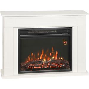 HOMCOM Camino Elettrico con Cornice e Fiamma 3D Realistico 5 Luminosità, 2000W Caminetto Elettrico Silenzioso con Termostato, Riscaldamento Regolabile, Timer, Telecomando, 30㎡, Bianco