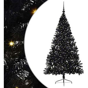 vidaXL Albero di Natale artificiale con luci integrate Nero 210 cm PVC, Albero di Natale Moderno a Forma di Cono, Illuminazione Festiva USB, Display LED, Decorazione Stagionale per Soggiorno e Giardi