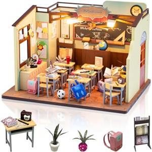 Foyucool DIY Miniature House, Kit Casa delle Bambole in Legno da Montare, Modellino Creativo per Adulti, Compleanni e Natale, Aula
