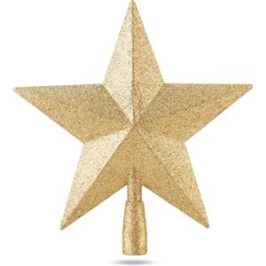 TK Gruppe Timo Klingler Puntale per albero di Natale a forma di stella, completamente dorato, decorazione natalizia per albero di Natale (Stella-Oro-Completo)