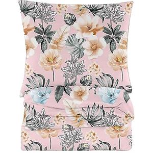 Cotton Market Completo Lenzuola Matrimoniali Cotone - 200x200 cm - Copripiumino Matrimoniale Set con Cuscino 70x80cm - Biancheria da Letto a Fantasi - Rosa e Grigio, Fiori