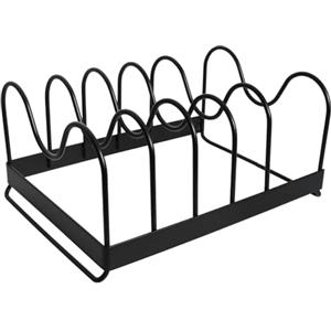 Rieoany Porta Coperchi Pentole Salvaspazio da Cassettone Con 5 Scomparti Portacoperchi da Cucina Organizer Pentole e Padelleda Mobile Portapiatti Nero Organizzatore Cassetti Cucina