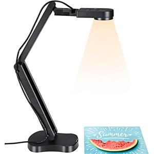 THUSTAND 2448P USB Visualiser, Telecamera per Documenti per Insegnamento e Aula con Luce LED, Inversione Sinistra e Destra, Inversione Su e Giù, AF, Doppio Microfono, Pieghevole per Mac, Windows