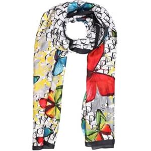 QUEEN HELENA Foulard Fantasia Sciarpa Leggera Colorato Elegante Seta Donna SC019-1 (Nero)