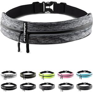 Fitgriff® Marsupio Running - Porta Cellulare Corsa (per Ogni Telefono) per Uomo e Donna - Cintura Jogging per Sportivo, Camminata (Grey 2, 62-90 cm di girovita)
