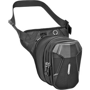 Suprbee Marsupio Moto: Multifunzionale Marsupio Gamba Moto, Impermeabile Borsa Gamba Moto, con Cinghie per Gambe Rimovibili, Sport, Marsupio per Escursioni, Campeggio, Arrampicata, Nero