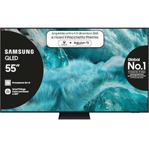 Samsung Smart TV 55'' QE55Q7F5AUXZT QLED 4K, Q4 AI Processor, 4K Upscaling, OTS Lite, Slim Look Design, 2025