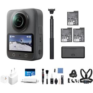 DJI Osmo 360 Combo Adventure con accessori, fotocamera 360 con immagini a 360° da 1 pollice, 3 batterie, video a 360° nativi in 8K, per sport, vlog (Spina + Set di pulizia + Cycling set +SD Card)