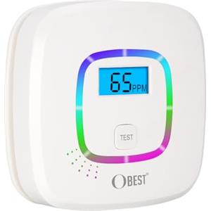 OBEST Rilevatore di monossido di carbonio, con display digitale e funzionamento a batteria sostituibile, rilevatore di CO, con pulsante di test e spia di stato a LED