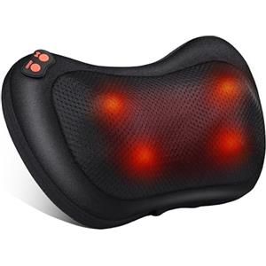 Brelley Cuscini per Massaggi Elettrici Cuscino Massaggiante Shiatsu per 3 Velocita con Cambio di Direzione e 4 Nodi di Massaggio per Collo dei Rilassarsi Muscolare Adatto a Casa Ufficio Come Regalo