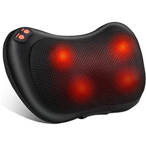 Brelley Cuscini per Massaggi Elettrici Cuscino Massaggiante Shiatsu per 3 Velocita con Cambio di Direzione e 4 Nodi di Massaggio per Collo dei Rilassarsi Muscolare Adatto a Casa Ufficio Come Regalo