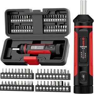 VANPO Cacciavite Dinamometrico, 1-6 NM, 1/4 Cacciavite Dinamometrico Regolabile con 40 S2 Bits, 41 Pezzi Kit Chiavi Dinamometriche per Riparazione di Bici, Riparazioni Domestiche