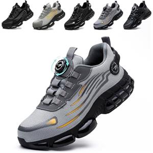 Gugifcto Scarpe Antinfortunistiche Uomo Donna Scarpe da Lavoro Traspiranti Leggere Comode con Punta in Acciaio Grey 36 EU